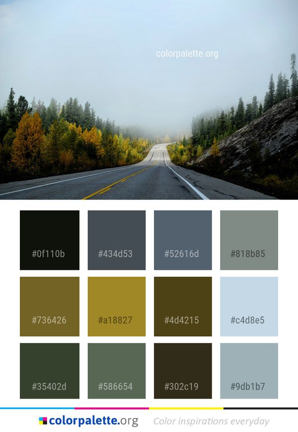 Road Highway Nature Color Palette
