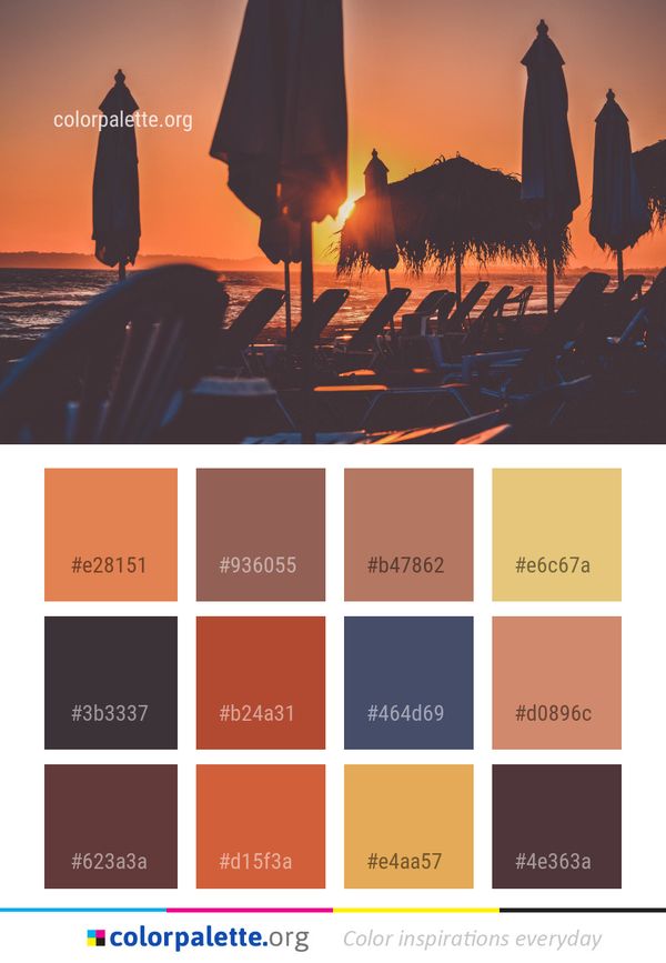 Water Sea Sunset Color Palette