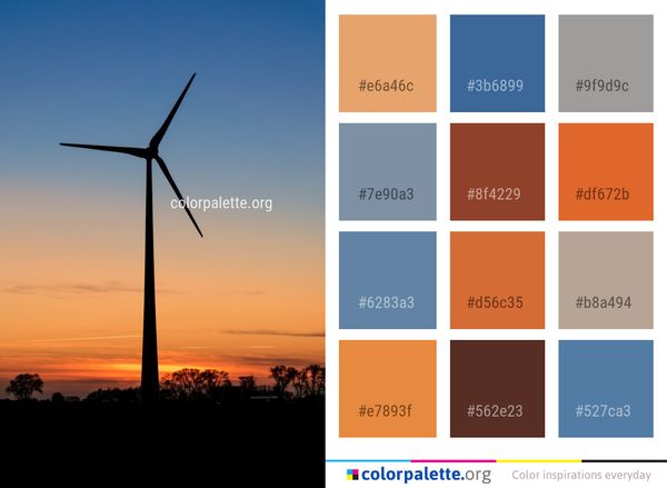 Wind Turbine Farm Windmill Color Palette