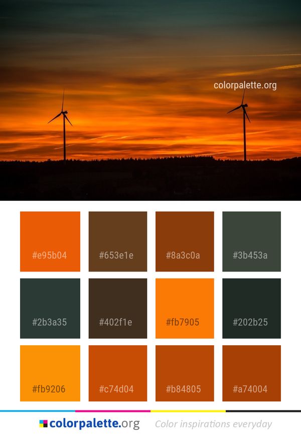 Sky Wind Turbine Afterglow Color Palette