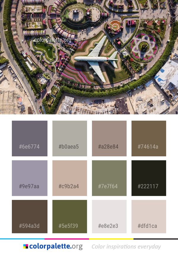 Aerial Photography Bird's Eye View City Color Palette