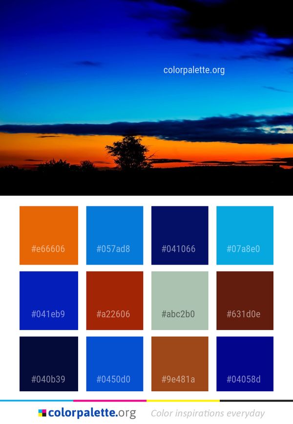 Sky Blue Afterglow Color Palette