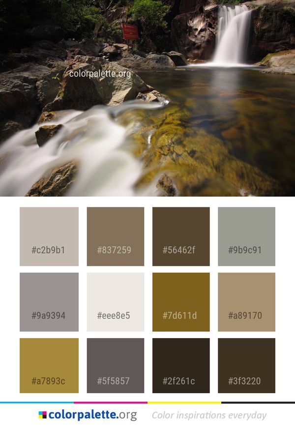 Waterfall Water Nature Color Palette