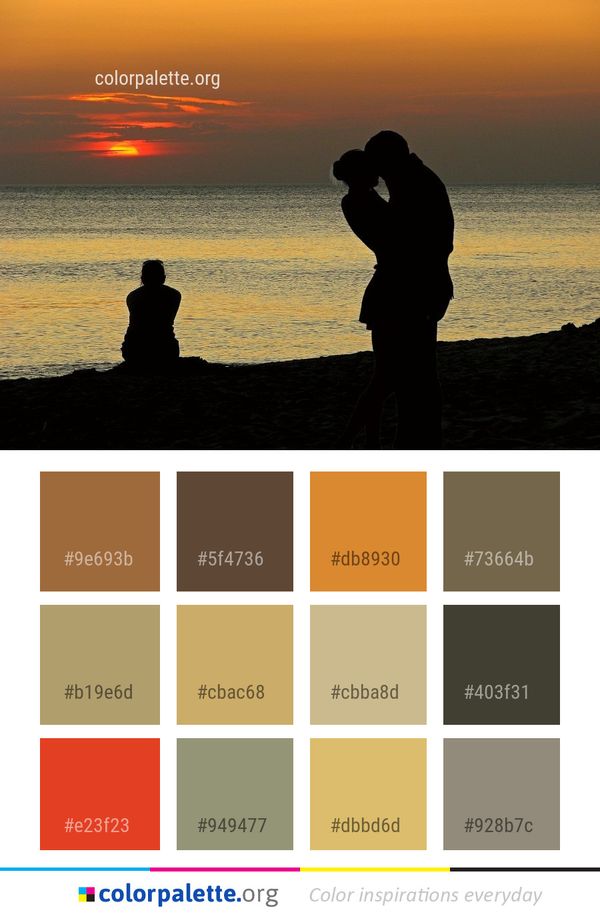 Sea Body Of Water Sunset Color Palette