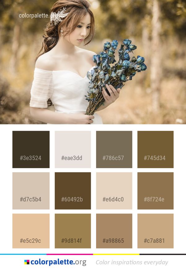Bride Flower Gown Color Palette