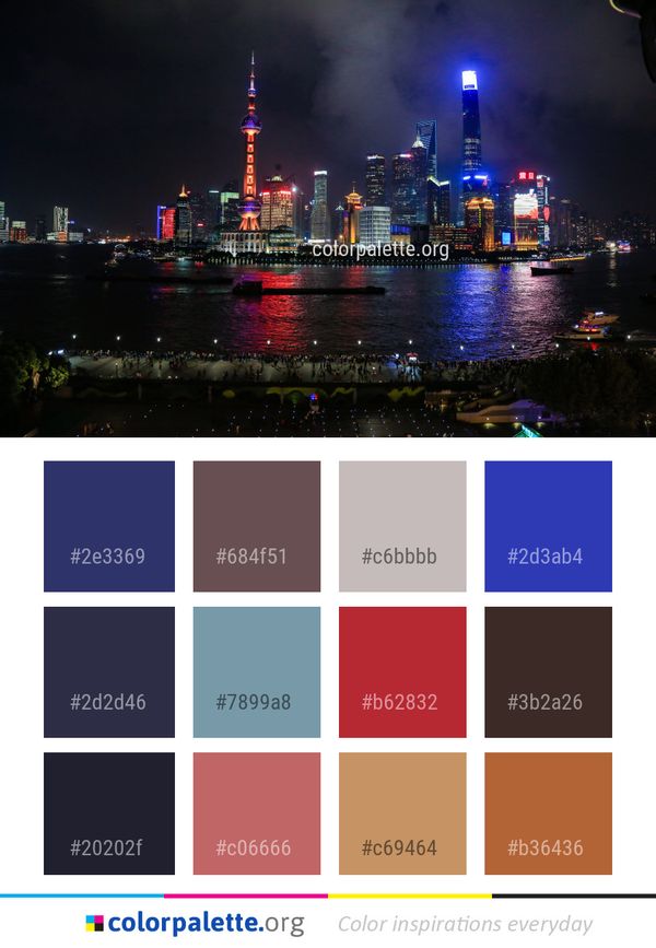 Cityscape Metropolitan Area Reflection Color Palette