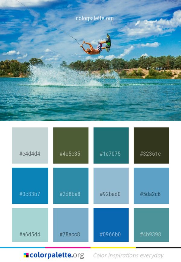 Kitesurfing Windsports Water Color Palette
