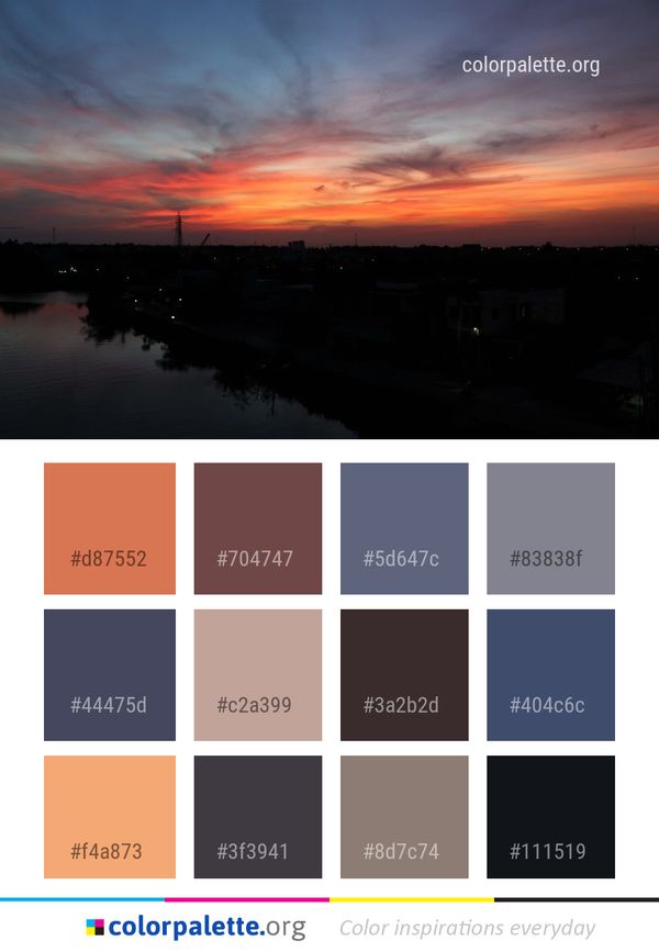 Sky Afterglow Reflection Color Palette