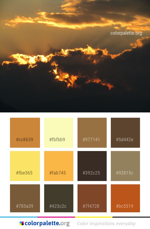 Sky Cloud Afterglow Color Palette