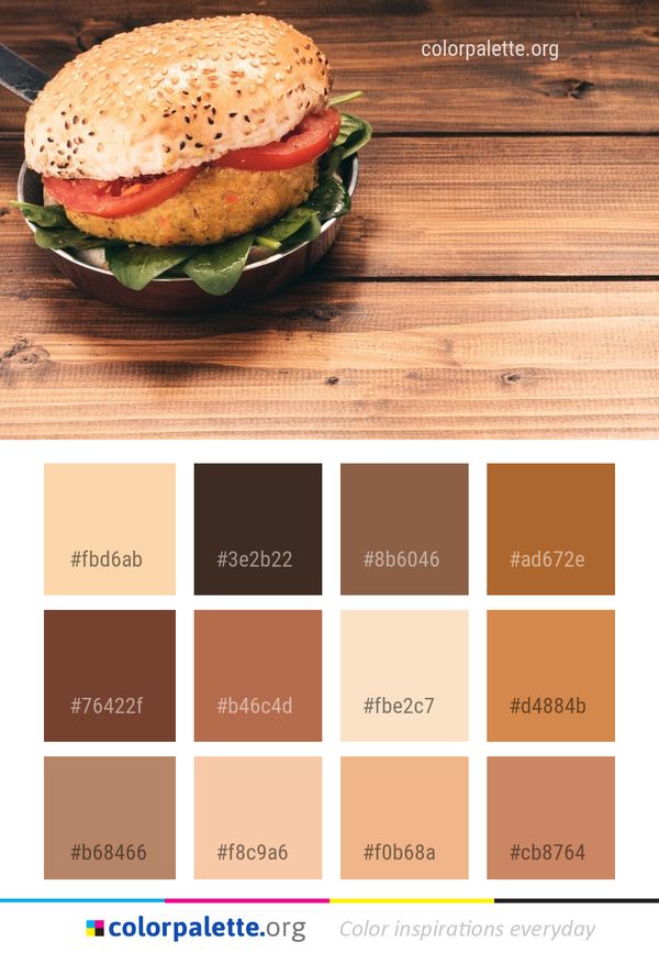 Veggie Burger Fast Food Hamburger Color Palette