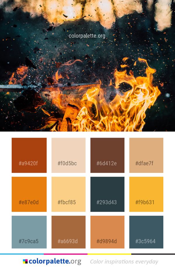 Yellow Flame Fire Color Palette