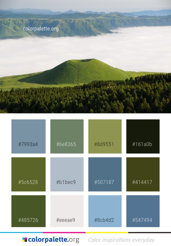 Highland Grassland Mount Scenery Color Palette
