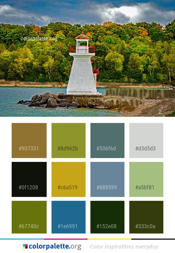 Nature Lighthouse Leaf Color Palette