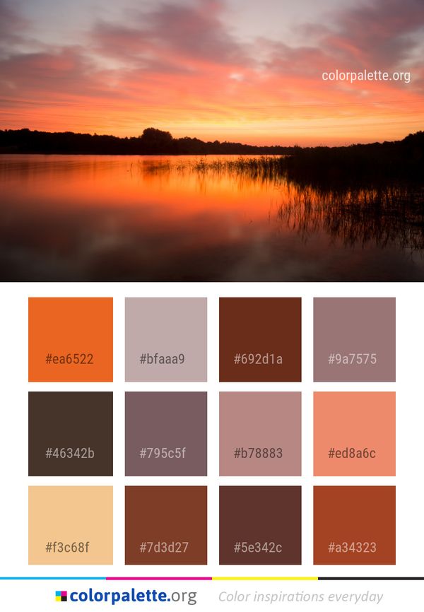 Reflection Sky Red At Morning Color Palette