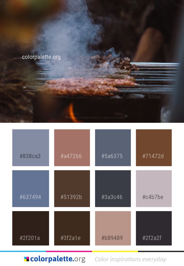 Grilling Smoke Barbecue Color Palette
