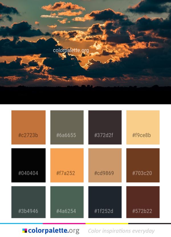 Sky Cloud Afterglow Color Palette