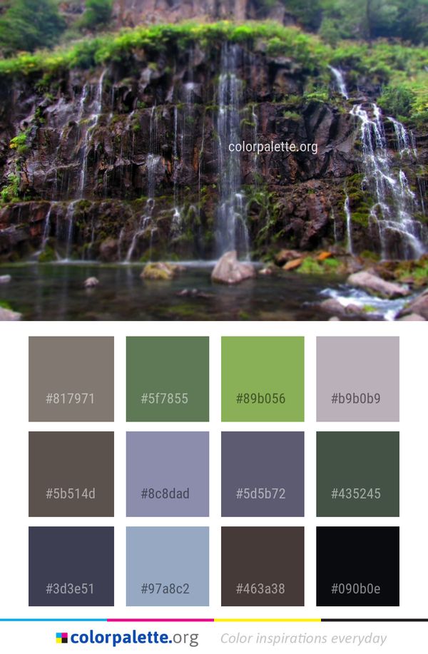 Water Waterfall Nature Color Palette