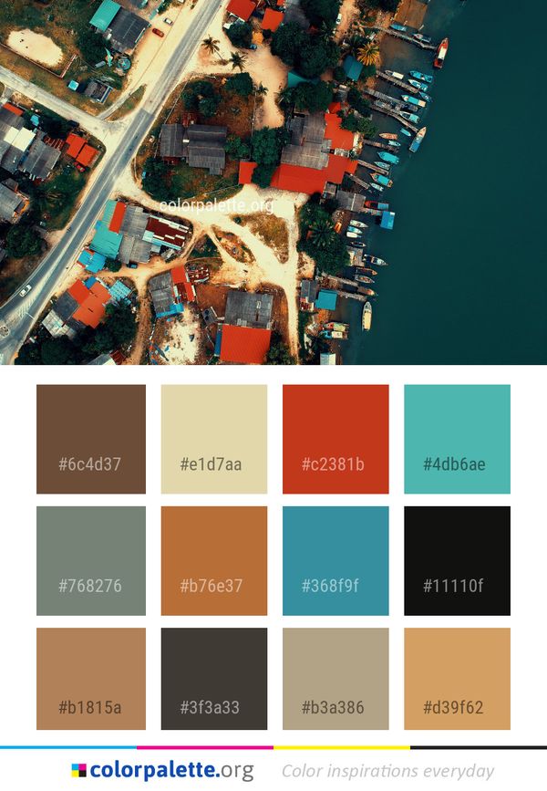 Aerial Photography Water City Color Palette