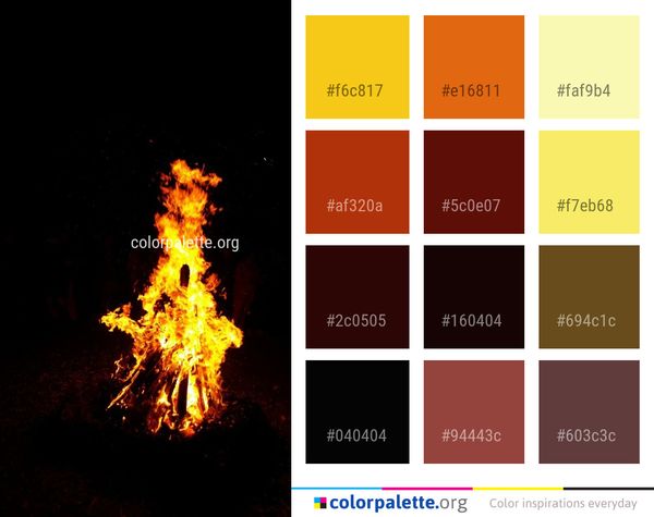 Fire Flame Yellow Color Palette