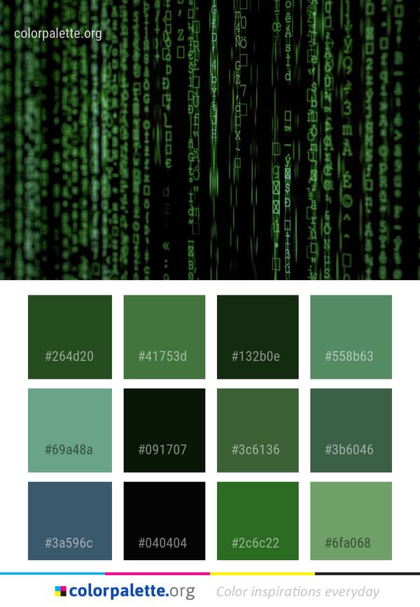 Green Text Font Color Palette