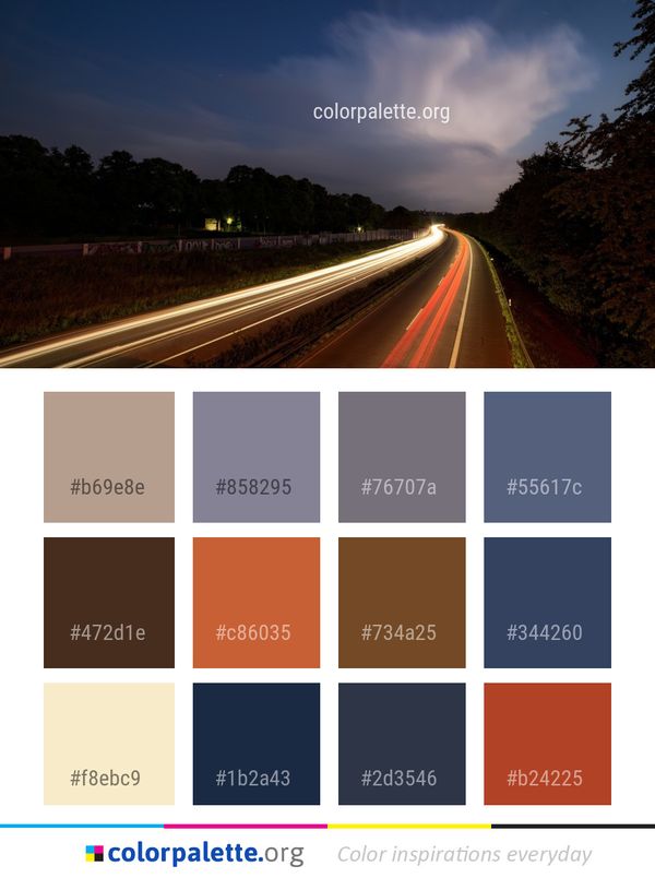 Road Sky Highway Color Palette