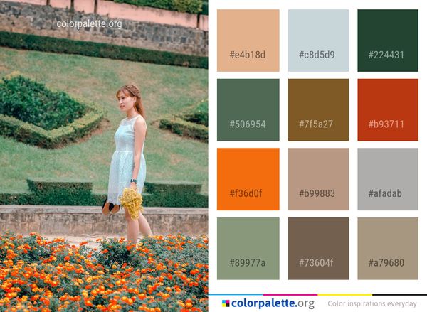 Flower Plant Girl Color Palette