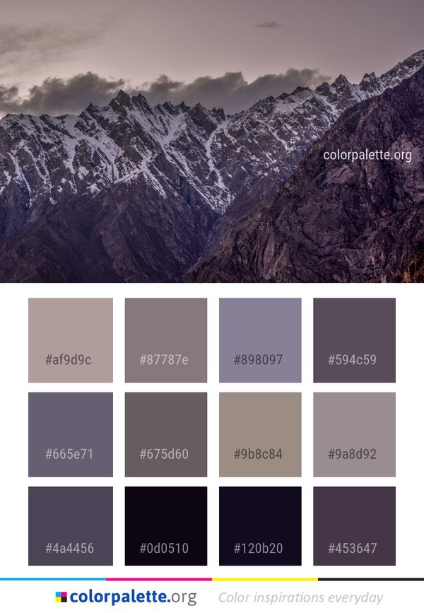 Mountainous Landforms Mountain Sky Color Palette