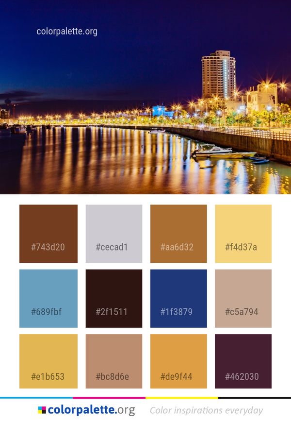 Cityscape Reflection Body Of Water Color Palette