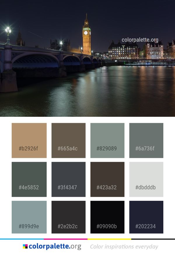 Night Bridge Landmark Color Palette