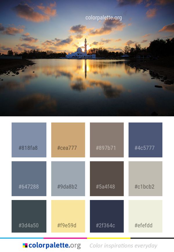 Reflection Sky Water Color Palette