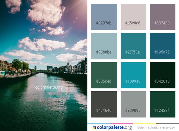 Sky Reflection Waterway Color Palette