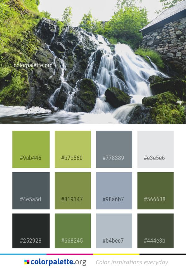 Waterfall Water Nature Color Palette