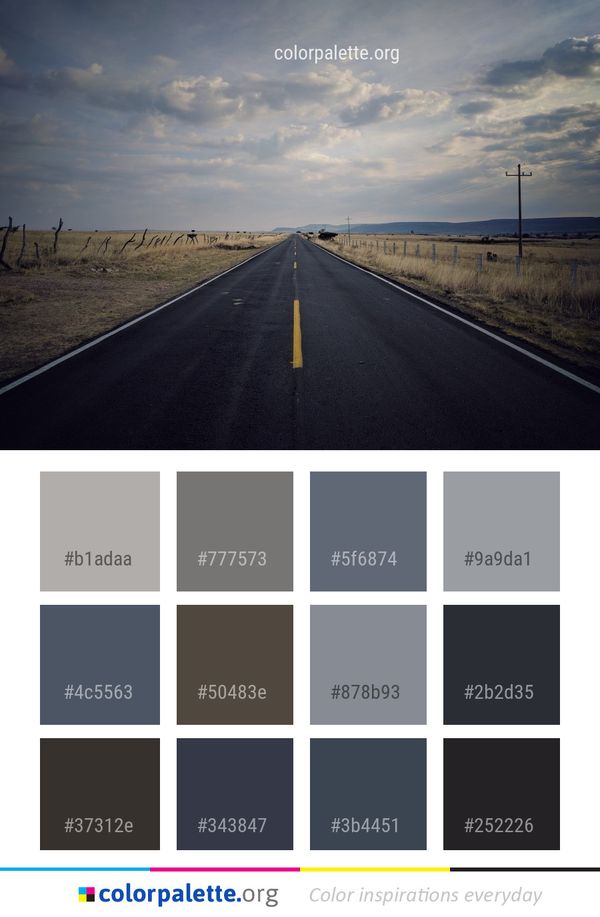 Road Sky Horizon Color Palette