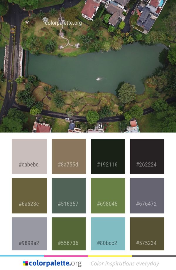 Aerial Photography Bird's Eye View Suburb Color Palette