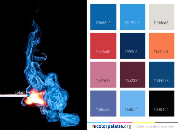 Blue Smoke Flame Color Palette