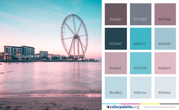 Ferris Wheel Landmark Sky Color Palette