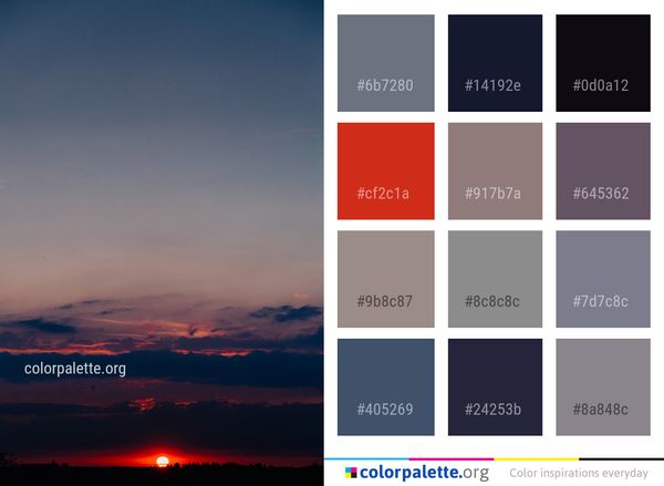 Sky Afterglow Dawn Color Palette