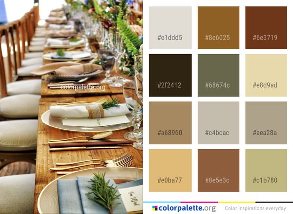 Table Furniture Brunch Color Palette