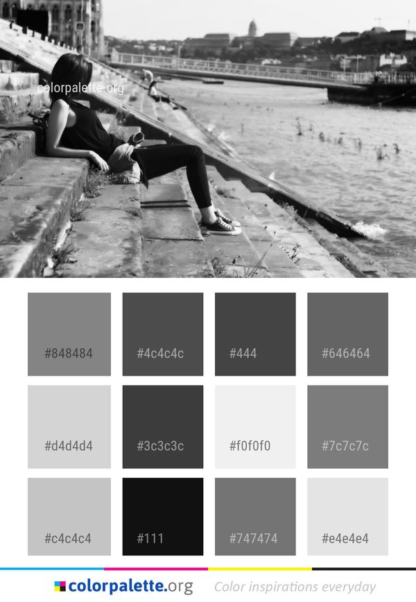 Black And White Water Monochrome Photography Color Palette