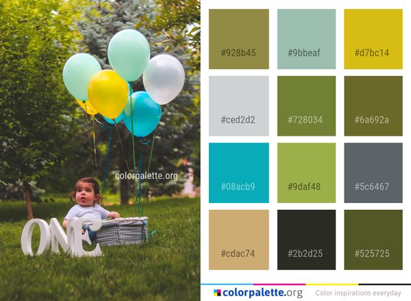 Green Balloon Nature Color Palette
