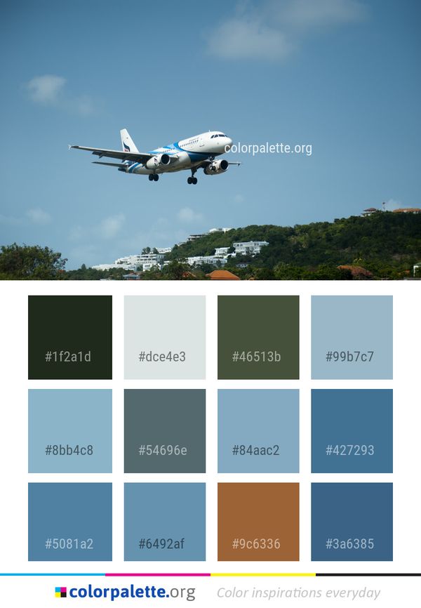 Sky Airplane Aircraft Color Palette