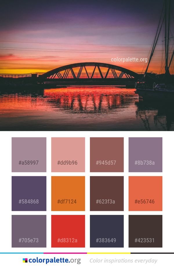 Sunset Reflection Sky Color Palette