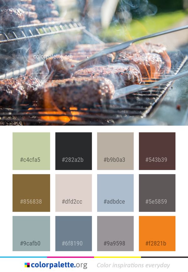 Grilling Barbecue Meat Color Palette
