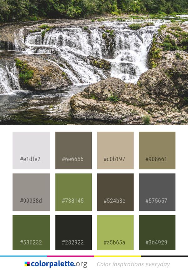 Waterfall Water Nature Color Palette