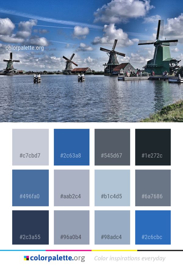 Windmill Waterway Sky Color Palette