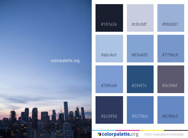Metropolitan Area Sky Skyline Color Palette
