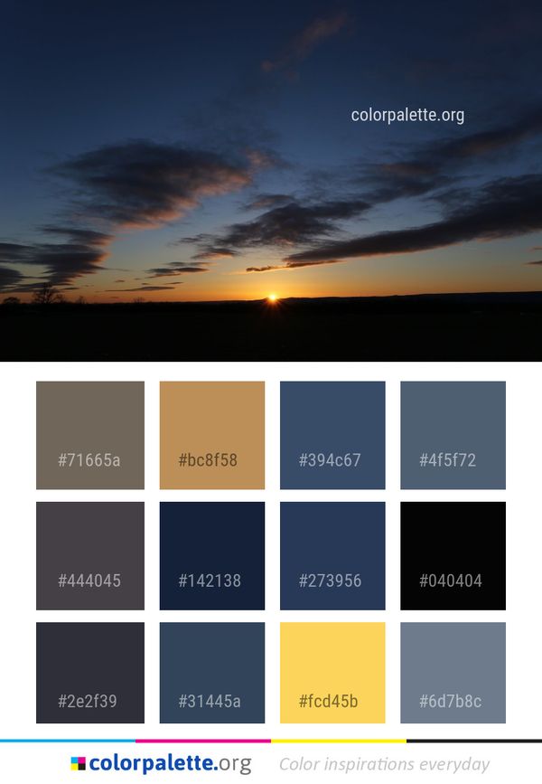 Sky Horizon Afterglow Color Palette