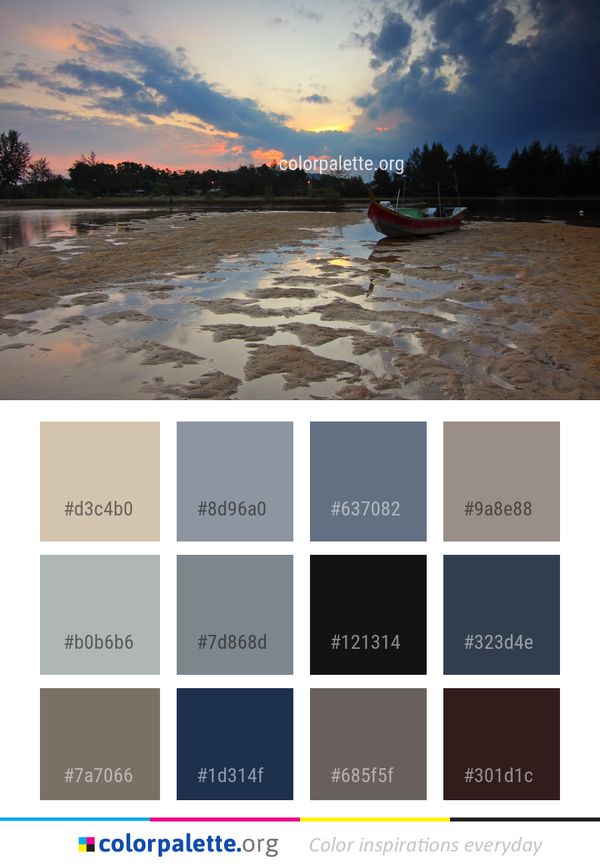 Sky Waterway Water Color Palette