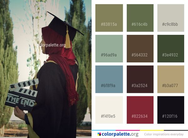 Green Academic Dress Graduation Color Palette