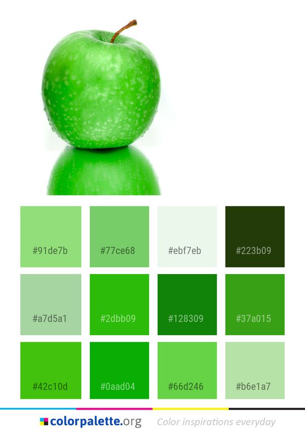 Green Apple Fruit Color Palette